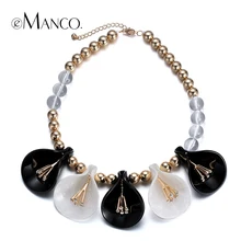 //Bead chain necklace flower acrylic// women choker necklaces & pendants new arrival 2016 jewelry trendy necklace eManco NL13253