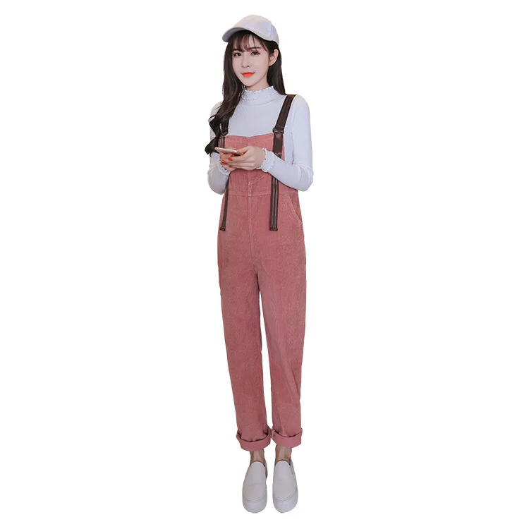 Loose Maternity Pants Warm Pregnant Trousers Strap Belt Bib Pants for Pregnancy Women Winter Casual Overalls Jumpsuits Plus Size