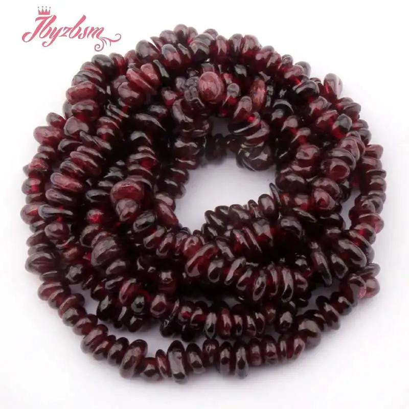 

3x5-5x7mm Freeform Irregular Shape Red Garnet Natural Stone Beads For DIY Necklace Bracelets Jewelry Making 34" Free Shipping