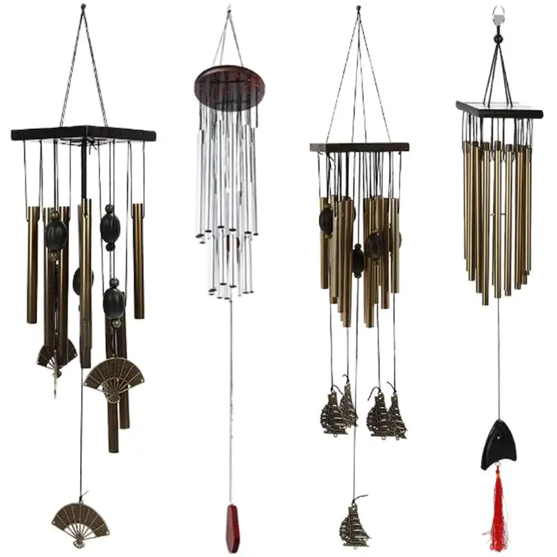 Retro Stylish Metal Wind Chime Rust proof Metal Tubes Outdoor Garden