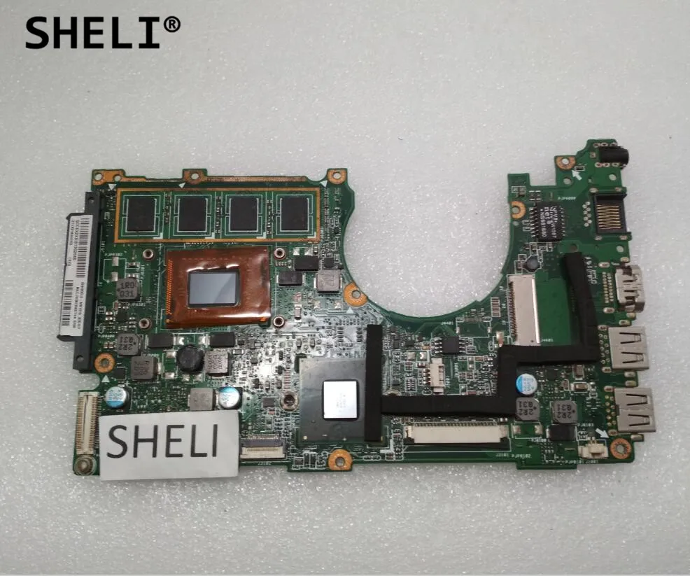 SHELI для ноутбука Asus Q200E S200E X201E X202E X201EP материнская плата с I3-2365U процессор 2 Гб оперативной памяти