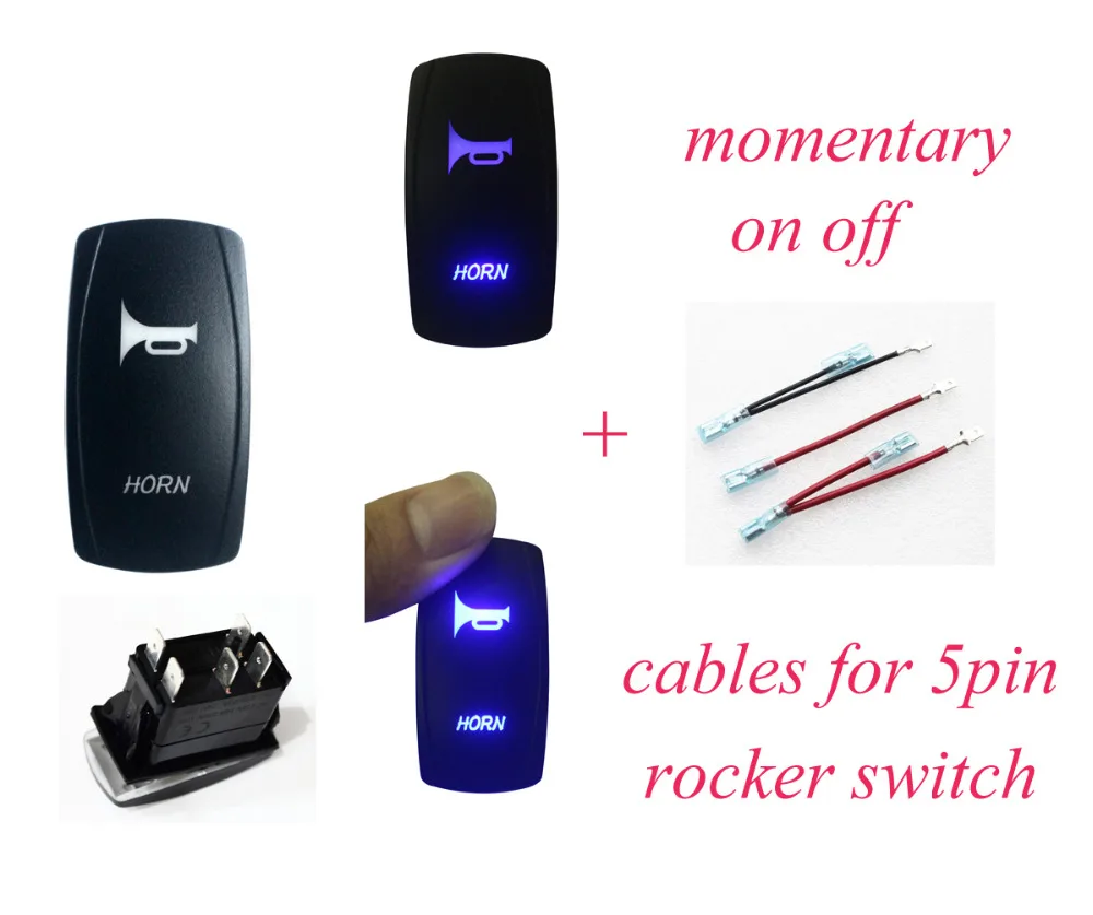 CARLING BLUE ILLUMINATED HORN MOMENTARY ROCKER SWITCH MARINE BOAT Boat