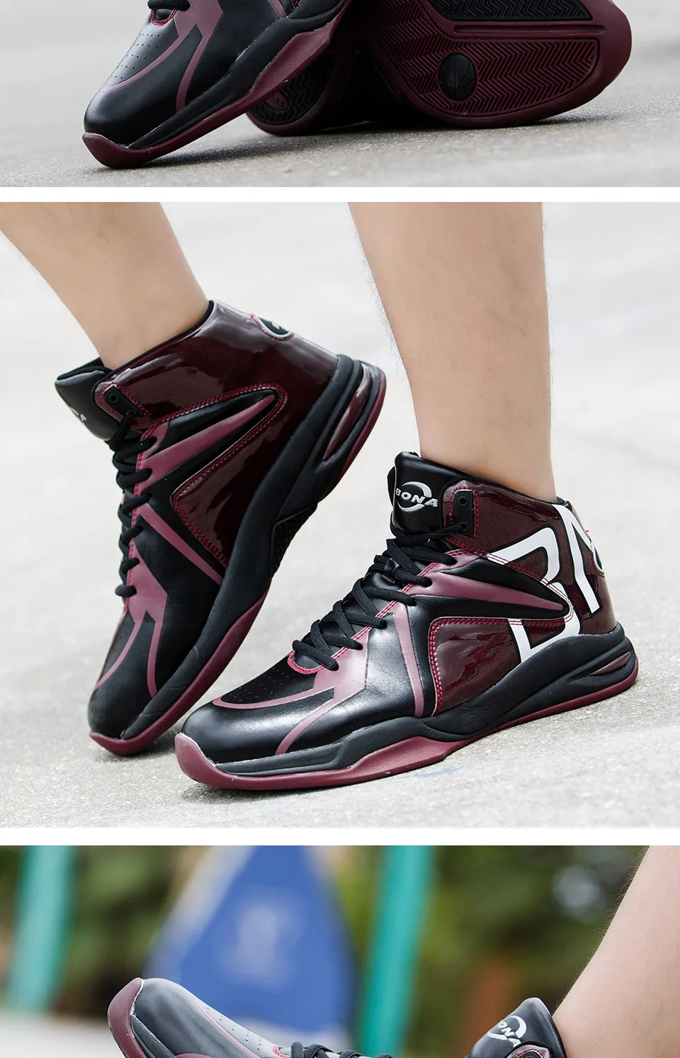 BONA/Новинка; классические стильные мужские баскетбольные кроссовки на шнуровке; Мужская Спортивная обувь; уличные кроссовки; удобные дышащие кроссовки; Быстрая