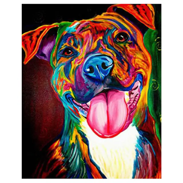 RIHE Colorful Animal Paint By Numbers Canvas For Adults Kids Beginner