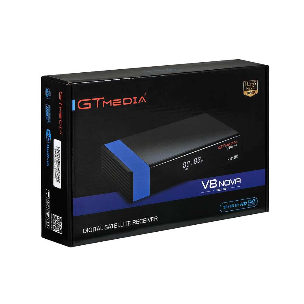 GT медиа V8 Nova RCA DVB-S2 спутниковый ресивер H.265 встроенный wifi+ 1 год Европа Испания CCcam ccines ТВ коробка версия V8 супер