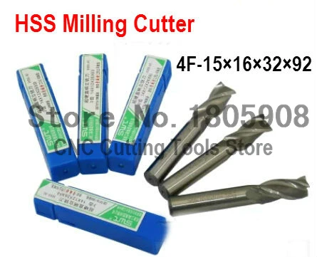 Free shipping 2pcs 15mm 4 Flute HSS & Extended Aluminium End Mill Cutter CNC Bit Milling Machinery tools Cutting tools.