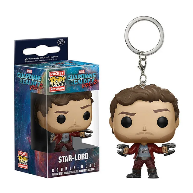 STAR-LORD FUNKO POP Dragon Ball Супермен Человек-паук форки Бэтмен отряд самоубийц фигурка кукла Коллекционная модель брелок с коробкой - Цвет: STAR-LORD