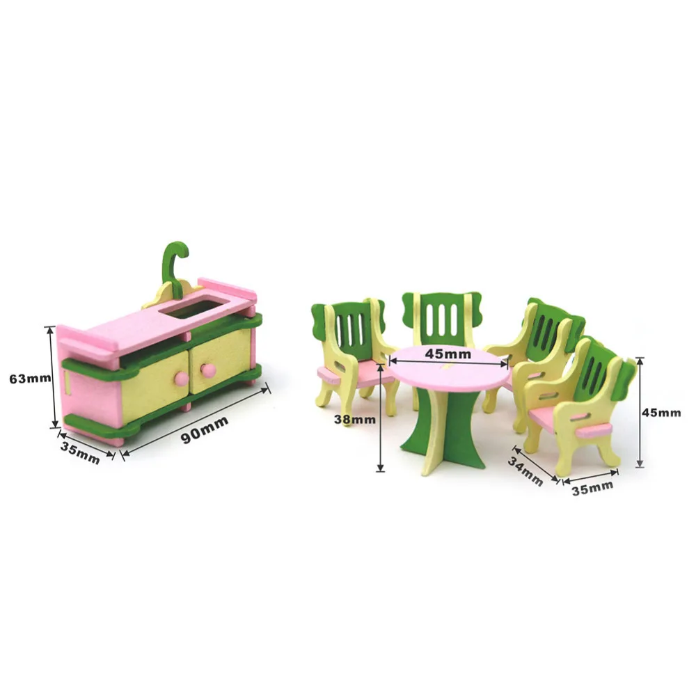 Имитация миниатюрной деревянной мебели игрушки кукольный домик деревянная мебель набор кукол детская комната для детей игровая игрушка мебель для кукол