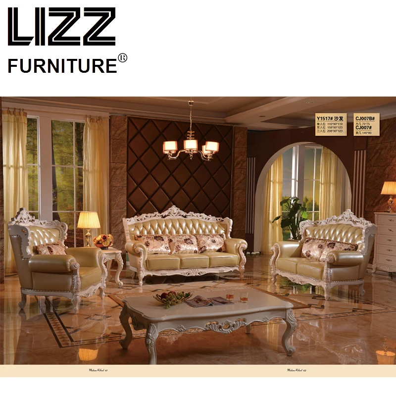 Luxury Furniture Chesterfield China Leather Sofa For Living Room Royal