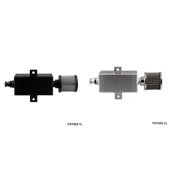 

Oil Catch Can Tank with Breather & Drain Tap Baffled Reservoir Tank Aluminum