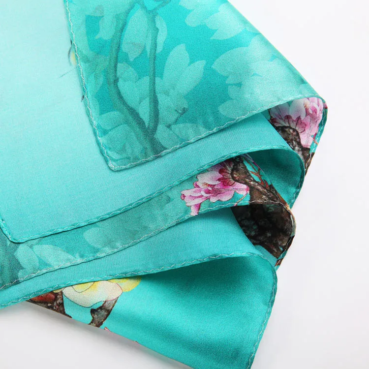 Весна Шелковый квадратный шарф для Женщины Девушки дамы моды ребенка Дети шарфы сумки волосы ленты 53*53 см