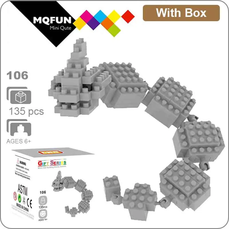 LNO Kawaii аниме мультфильм Пикачу Алмазный Блок пластиковый куб фигурки Строительные блоки Кирпич развивающие игрушки игра DIY модель - Цвет: LNO 106 With Box