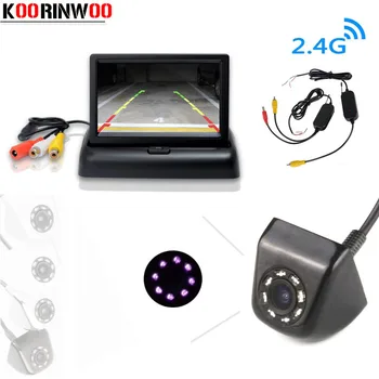 

Koorinwoo 4 color CCD Parking Video System 8 Lights Night Vision Car Rear View Camera 4.3 inch Car Digital Monitor Screeb Video