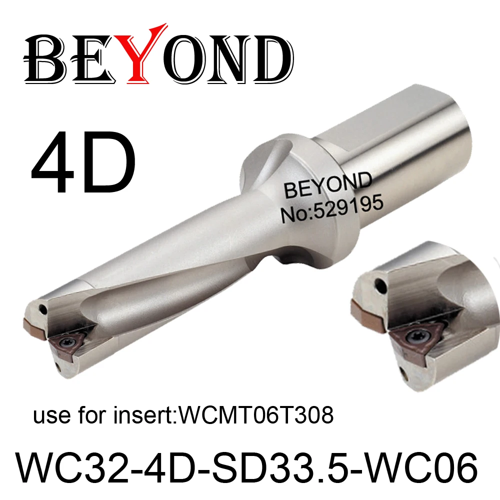 BEYOND WC 33 мм 33,5 мм WC32-4D-SD33-WC06 WC32-4D-SD33.5-WC06 U Бурение вставки карбида WCMT06T308 сверло индексируемый CNC инструменты