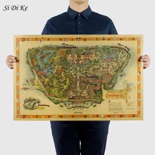 Si Di Ke ручной рисунок парк развлечений карта ностальгия фото крафт-бумага Бар плакат ретро плакат декоративной живописи