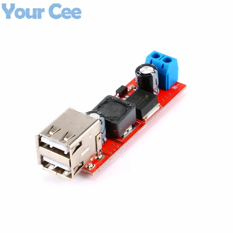 Dual USB Output 9V12V24V36V Car Charger Switch 5V DC-DC Power Supply Module 3A Buck Regulator (3)