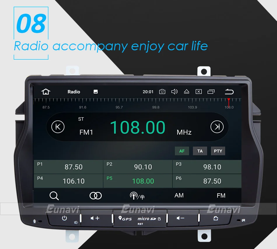 Excellent Eunavi 1 Din 7 inch Android 8.0 Car Radio for Lada Vesta 4G RAM Octa core GPS navigation video stereo multimedia touch screen 14