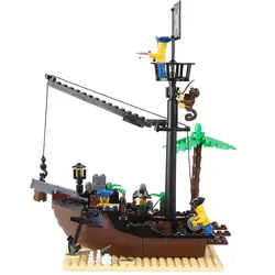 Пиратский корабль Лом Dock Строительные блоки совместимы все совершенно DIY строительного кирпича Рождественский подарок для детей