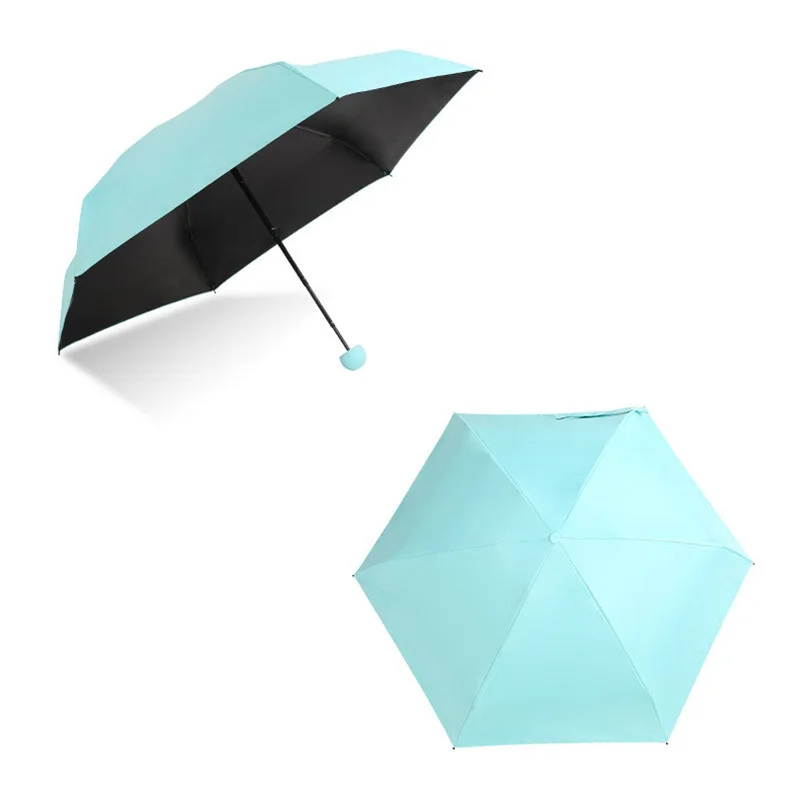 Super Mini Capsule Umbrella Windproof 5 fold Manual Sunny Umbrella Women Clear Pocket Anti-UV Umbrella Rain for Child Adult