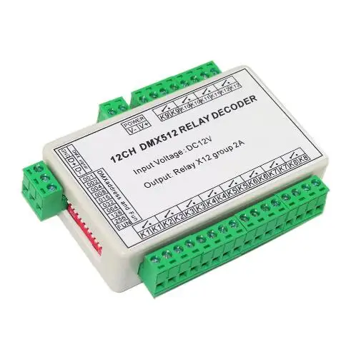 Wholesale 12CH Relay switch dmx512 signal led Controller,relay output,only use the signal control,can't use power control Wholesale 12CH Relay switch dmx512 signal led Controller,relay output,only use the signal control,can't use power control