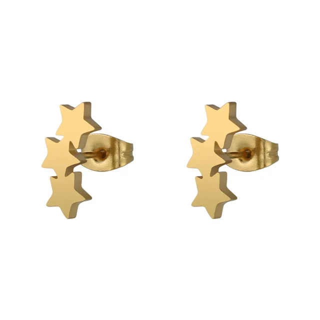 Earrings & Studs Tri Star Stud Earrings – Gold