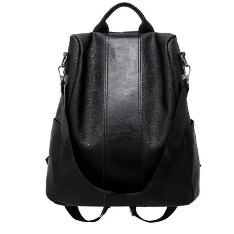 ETONTECK ретро женский кожаный рюкзак для колледжа опрятный Школьный Рюкзак Для студенческий ноутбук для девушек женский повседневный рюкзак для путешествий - Цвет: Черный