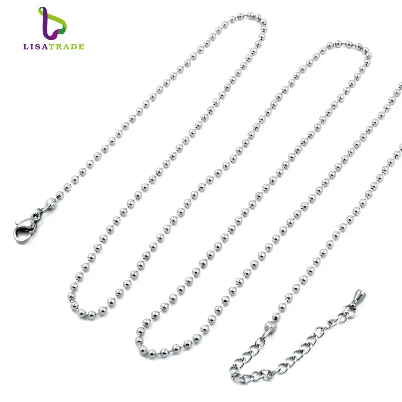 

diylocket 10pcs Ball chains necklace Fit for moneda pendant coin pendant 2.4mm width 80cm length 316 stainless steel MICH01*10
