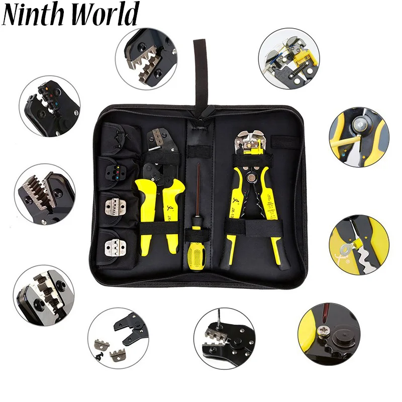 

Ninth World 4 In 1 multitool Wire Crimpers Engineering Ratcheting Crimping Pliers Cord End Terminals + Wire Stripper hand tool