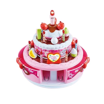 

Pretend Play Record and Playback Toy Electric Musical Birthday Cake Toy with Light Up Candle and Birthday Song For Kids Gift