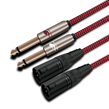 

Audio Cable Mono 1/4'' Male Jack Mic Dual 6.5mm to 2 XLR 3 Pin Male for Mixer Amplifier Phono Microphone Mic 2 XLR to 2 TRS Jac
