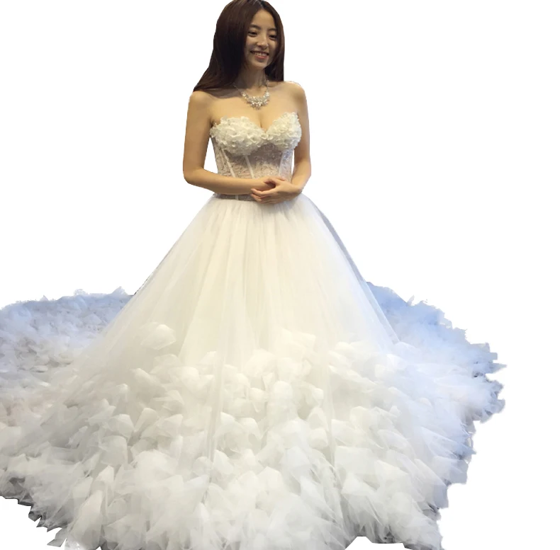 Новинка, свадебное платье трапециевидной формы с милыми перьями и объемными цветами, свадебное платье со шлейфом длиной 1,5 м, винтажное платье с птицами на заказ