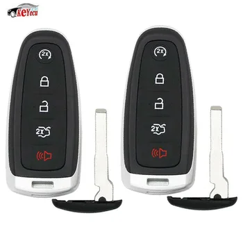 

KEYECU 2 Pcs Replacement Remote Start Smart Prox Car Key Transmitter 315MHz ID46 Chip for Ford FCC ID: M3N5WY8609 HU101 Blade