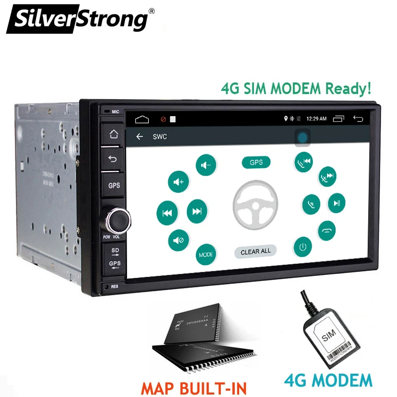 Flash Deal SilverStrong 7inch Android9.0 Universal 2 DIN Car DVD 4G Internet SIM Modem Car Radio Auto Stereo GPS KD7000 2