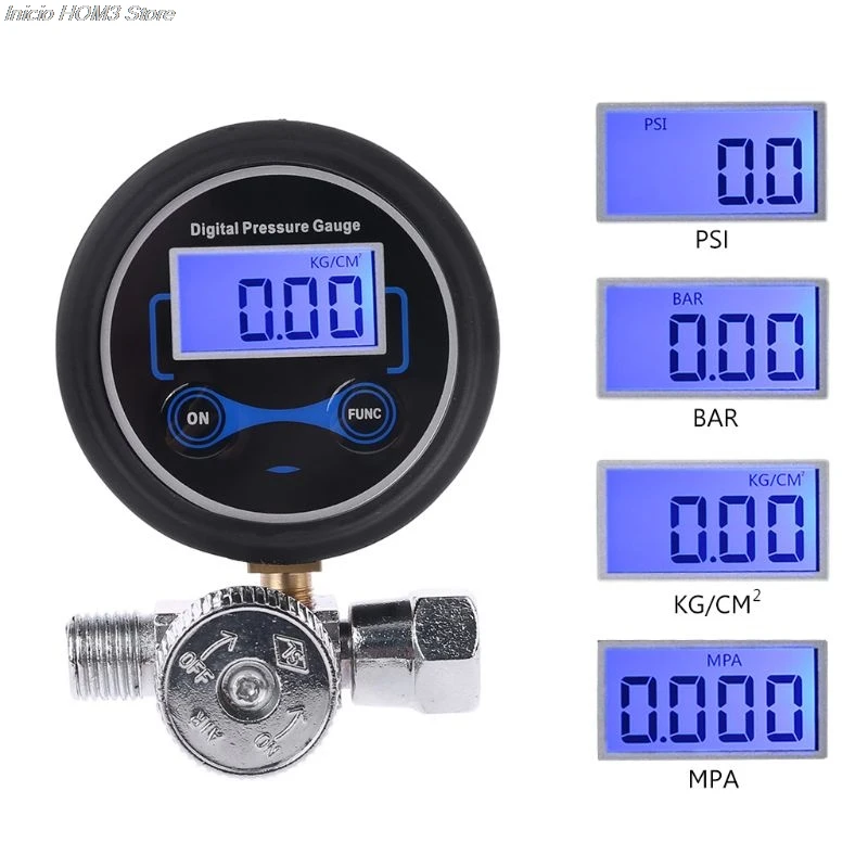 

Digital 1/4" 200PSI Air Pressure Regulator Gauge Control Valve for Spray Gun Hot
