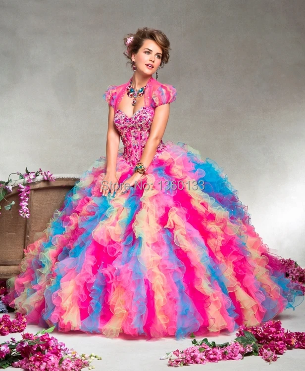 rainbow dresses colored quinceanera Fuchsia for Rainbow Ball Years 2014 15 Sweet Dress Gown rainbow dresses colored quinceanera Fuchsia for Rainbow Ball Years 2014 15 Sweet Dress Gown