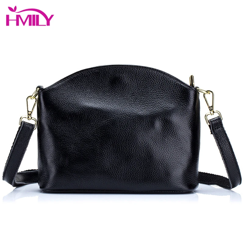 

HMILY Genuine Leather Messenger Bag For Womens High Quality Cowskin Female Crossbody Bag Small Women Shoulder Bag All-match Bag