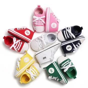 

Spring and Autumn 0-1 years old boys and girls baby fashion canvas rubber bottom non-slip baby toddler shoes