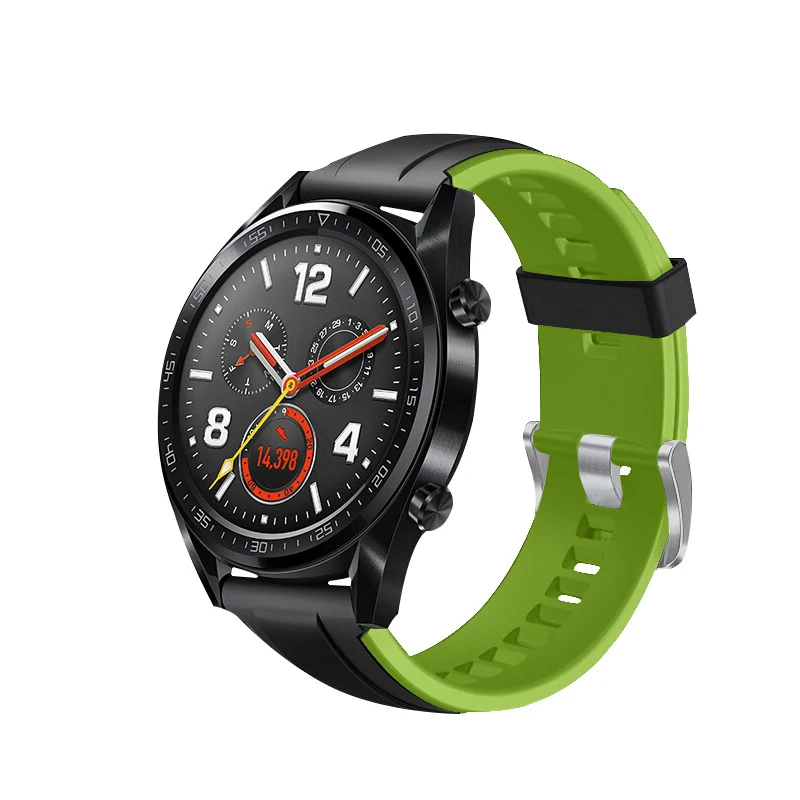 22 мм ремешок для gear S3 frontier samsung galaxy watch 46 мм ремешок для часов huawei watch gt2 amazfit ремешок Bip браслет ремень - Цвет ремешка: green