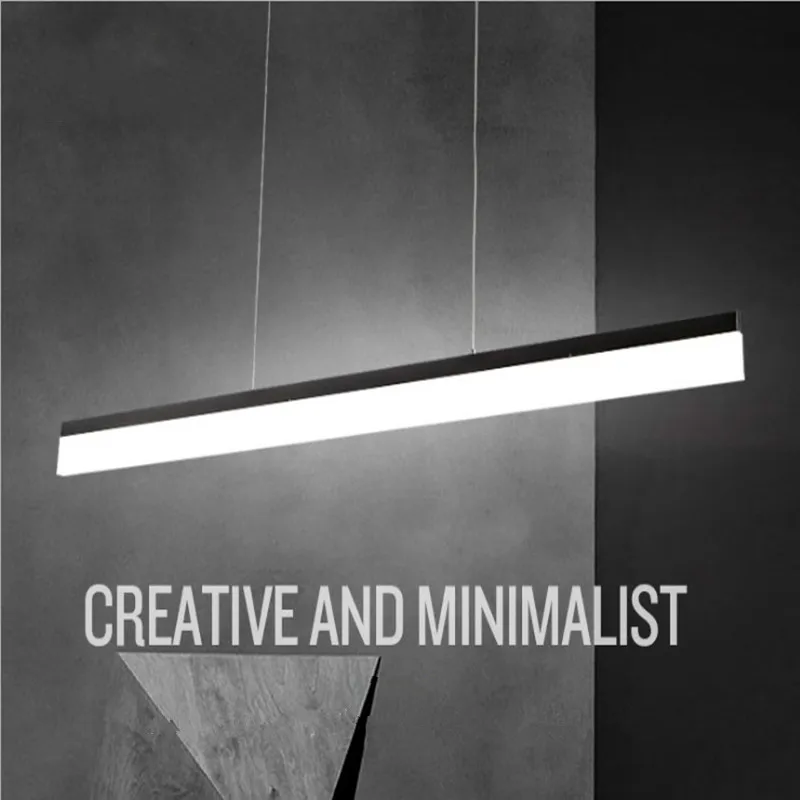 

Modern Minimalist LED Pendant Lights Bar for kitchen Dinning Table Hanging Lamp Light LED Bulb Fixture Black Office Light Bar 1M