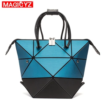 

Geometric colorblock Folding Women handbags Diamond Quilted Variety modeling female shoulder bag lady brand Laser Bag