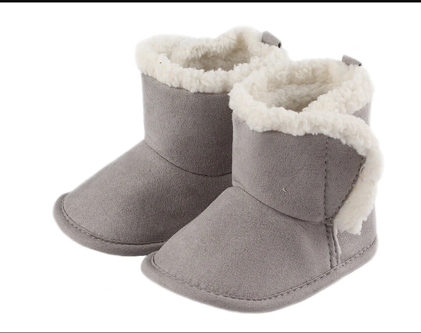 Emmababy/ г. Повседневная теплая зимняя обувь для малышей сапоги и ботинки девочек зимняя прогулочная новорожденных - Цвет: Серый