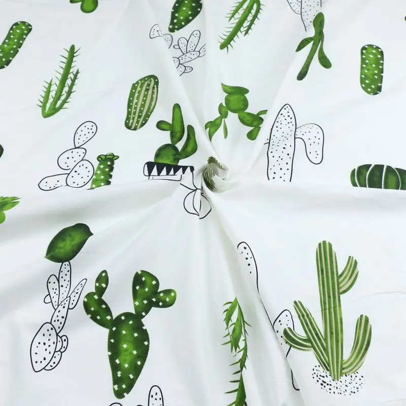 Зеленый Кактус 40 s хлопок саржа ткань для простыней с принтом цветочный из хлопчатобумажной ткани DIY хлопок платье материал для стеганых изделий ширина 2,35 м