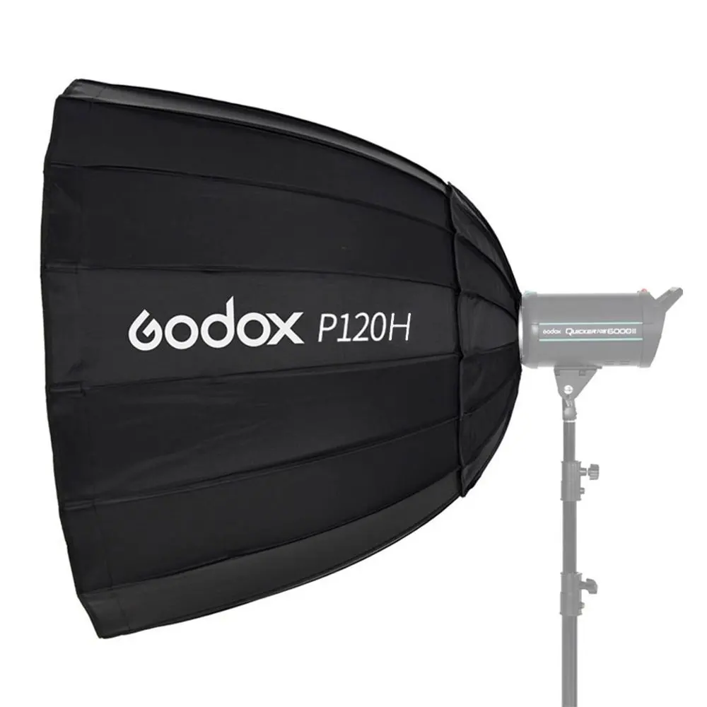 Godox P120H высокотемпературная устойчивая версия 47 дюймов/120 см 16 стержней портативный зонтик парашют отражатель восьмиугольник глубокий параболический