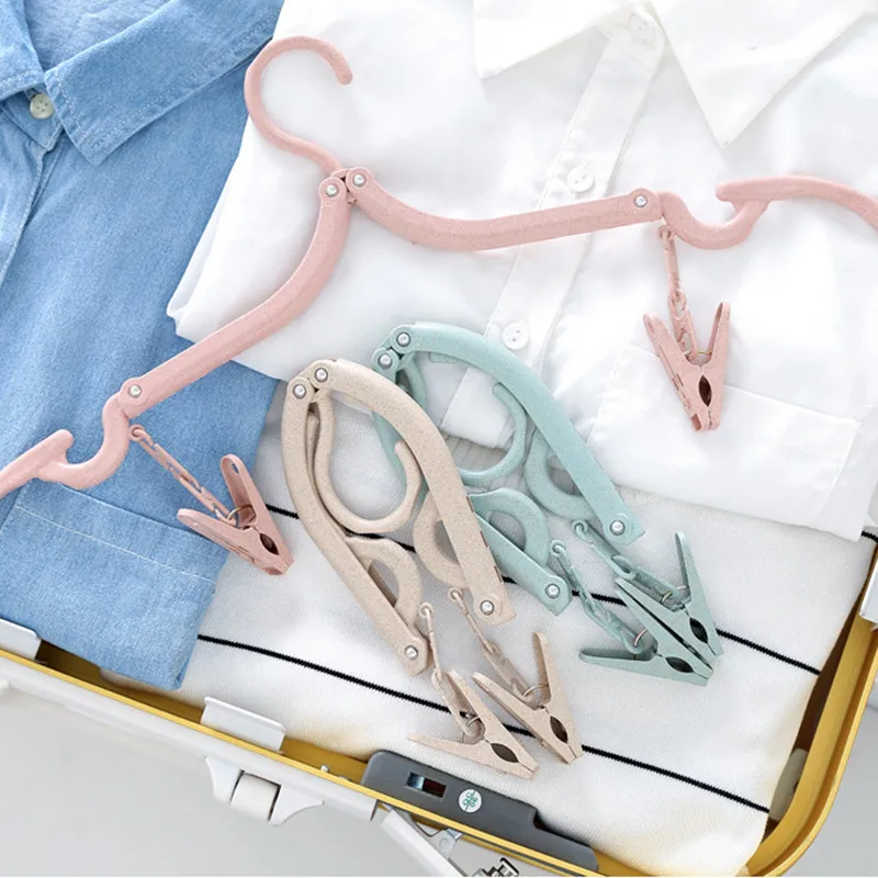 السفر المحمولة الملابس شماعات للطي البلاستيك الأطفال السراويل الجوارب والملابس الرف هوك متعددة الوظائف خزانة المنظم