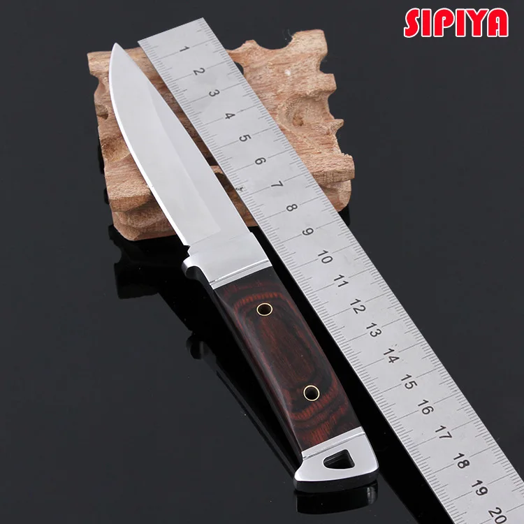 Купить Фиксированный нож деревянная ручка охотничий нож Походный нож с деревянной ручкой, стальной ножи с оболочкой