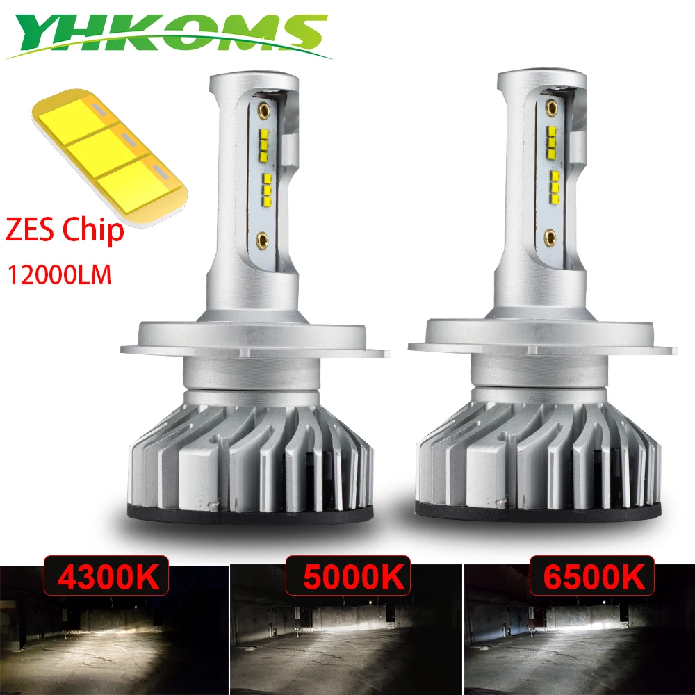 Автомобильная фара YHKOMS 4300K 5000K 6500K Canbus H4 H7 H11 H1 светодиодный H8 H9 H3 9005 9006 60 Вт лм ZES