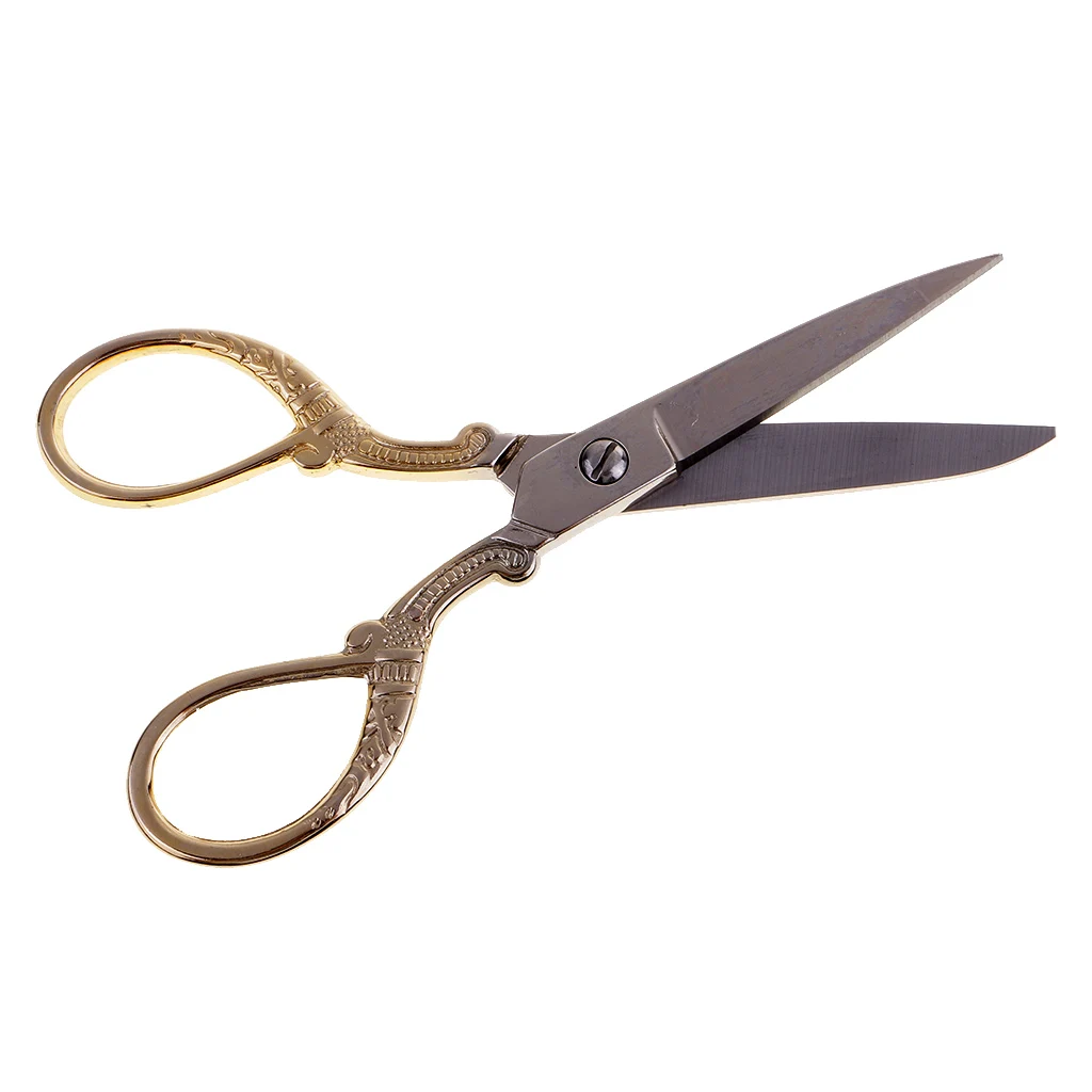 Handicraft Stainless Steel Vintage Sewing Scissors Embroidery Fabric Dressmaking Shears for DIY Crafts Cut Tools