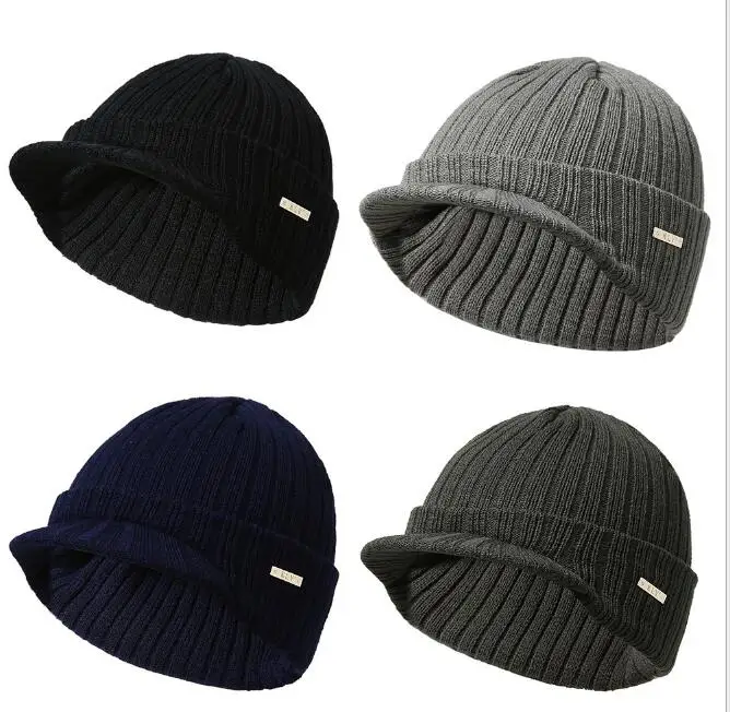 2019 جديد أزياء الرجال المرأة قبعة شريطية قبعة مشغولة من الخيط مع حافة لينة الدافئة بلغت ذروتها كاب الخريف الشتاء الرجال النساء الرياضة التزلج...