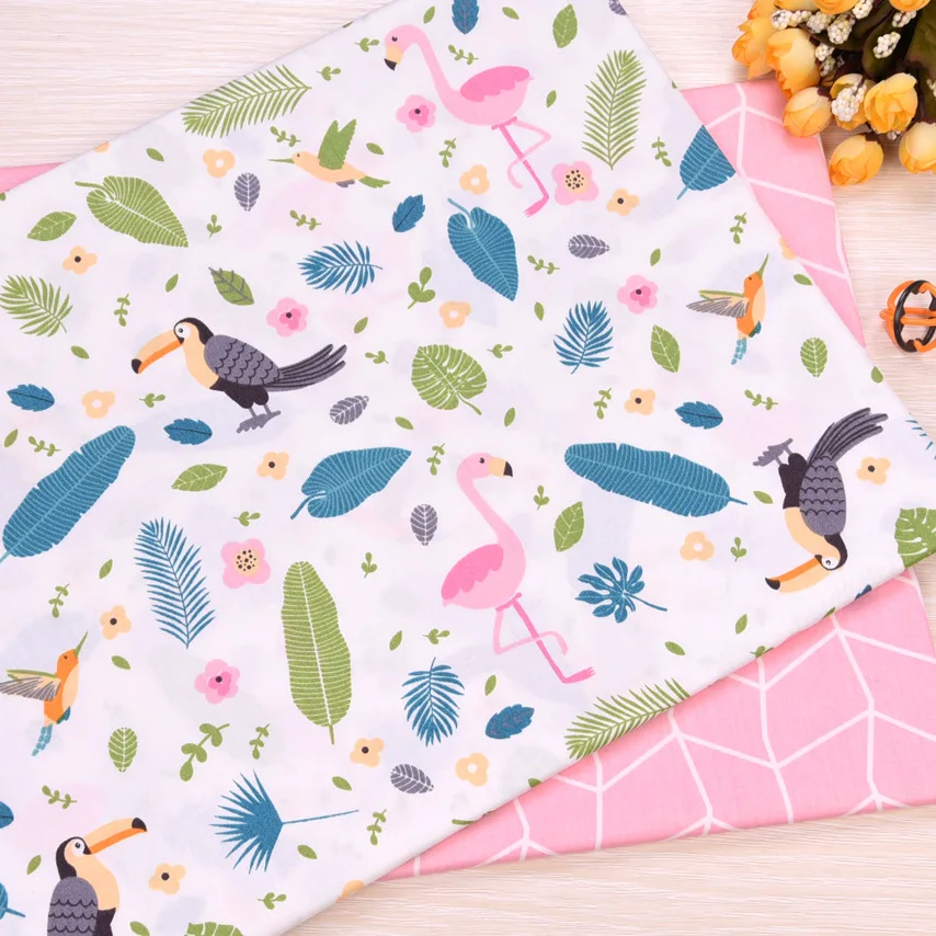 

2pic/lot 40*50cm Cotton fabric sewing baby pillow dress tecidos tissu Handmade DIY doll Cloth Patchwork quilting fabrics k463