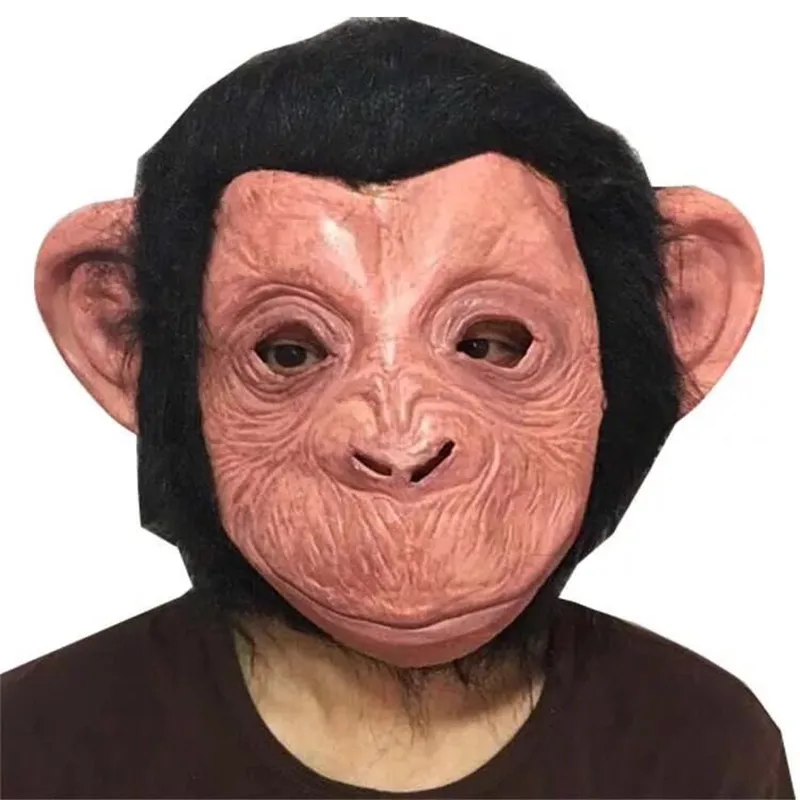 

Monkey Face Cosplay Masks for Halloween Party Black Artificial Fur Unisex Masks MJT008
